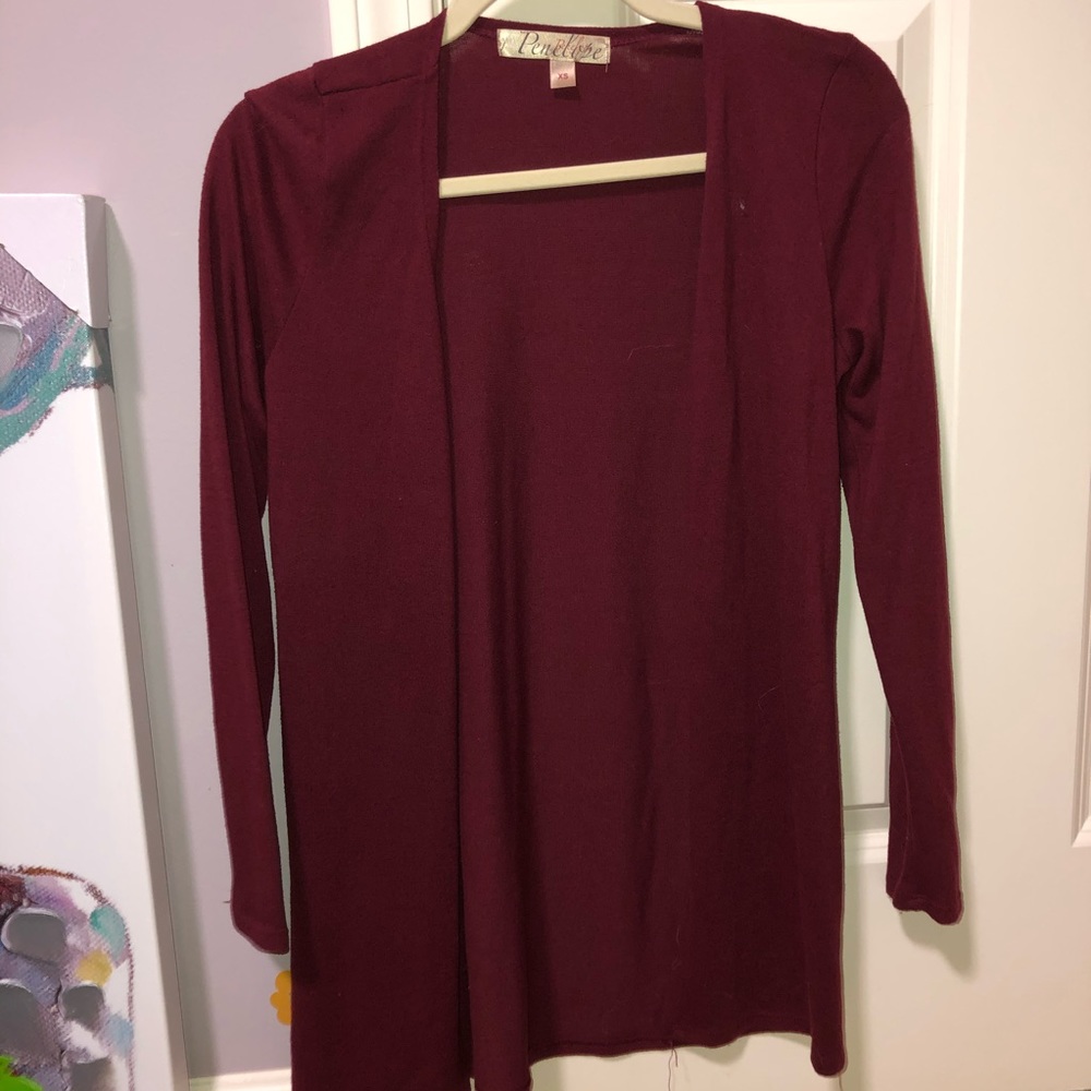 Maroon cardigan